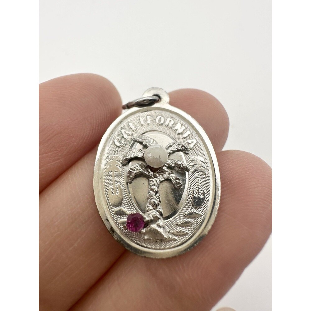Vintage Sterling Silver California Palm tree Charm